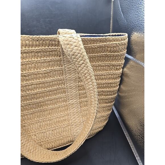 Draper James Everyday Straw Shoulder Classic Tote Bag Beach Coastal Summer - Picture 3 of 5
